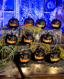 Schwarze Kürbis Halloween Lichterkette 230cm