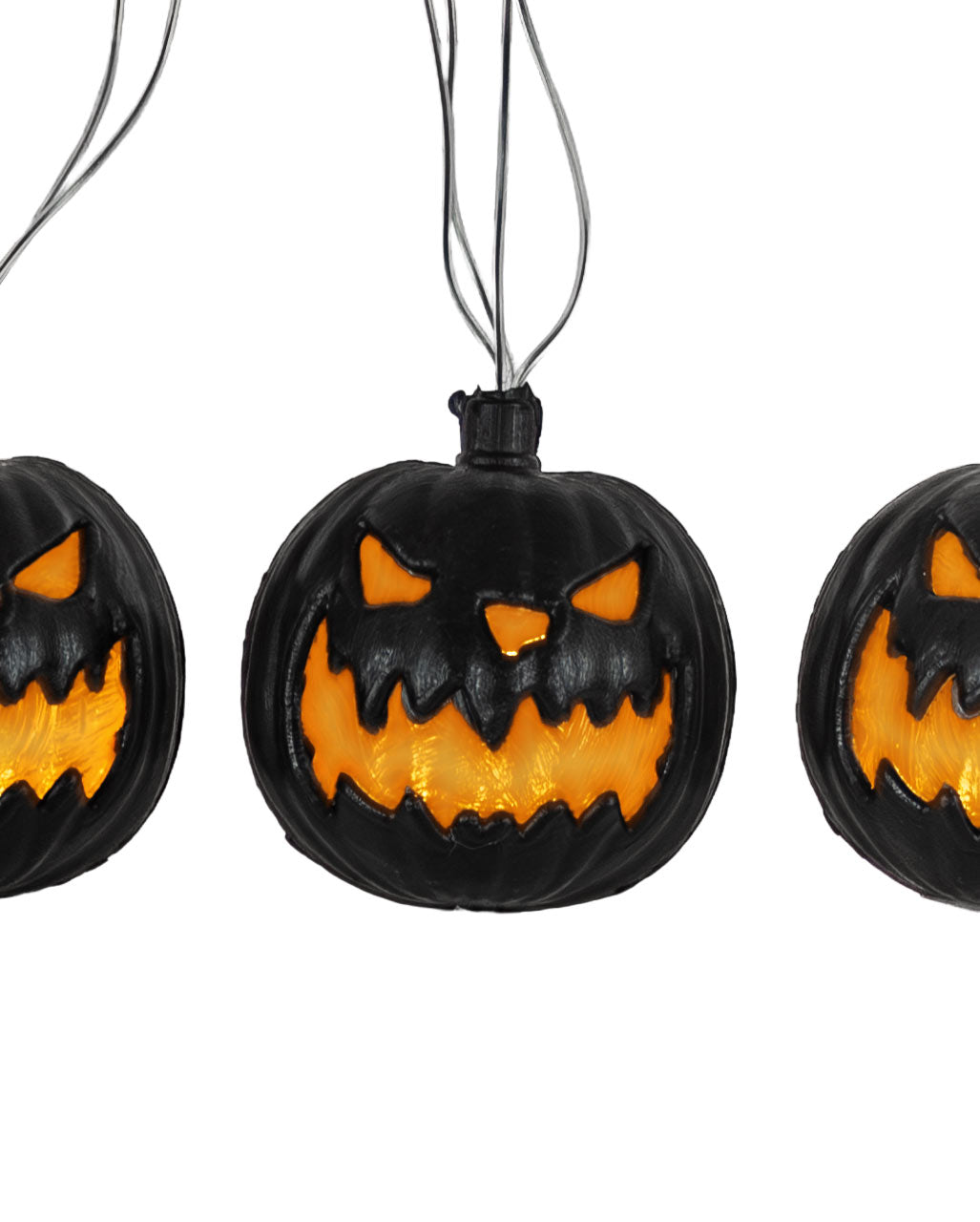 Halloween Light Chain With Black Pumpkins 230cm