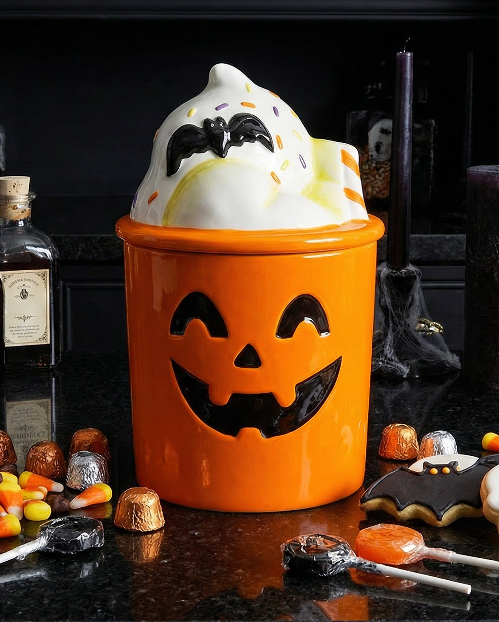 Halloween Milkshake Keksdose mit Sahnehaube Deckel 23cm