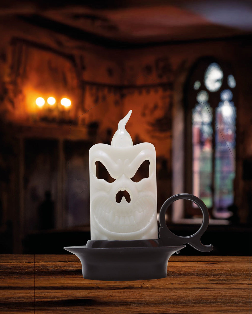 Halloween Mini-Lantern with colorfull Flickering Light 7cm