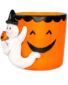 Halloween Keramik Pflanzengefäß mit Geist 16cm