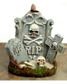 Halloween RIP Grabstein Rückfluss Räucherkegelhalter