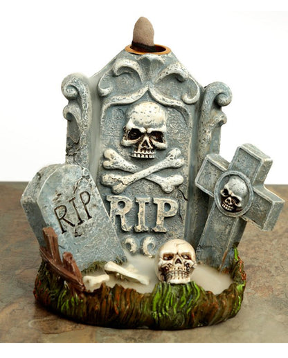 Halloween RIP Grabstein Rückfluss Räucherkegelhalter