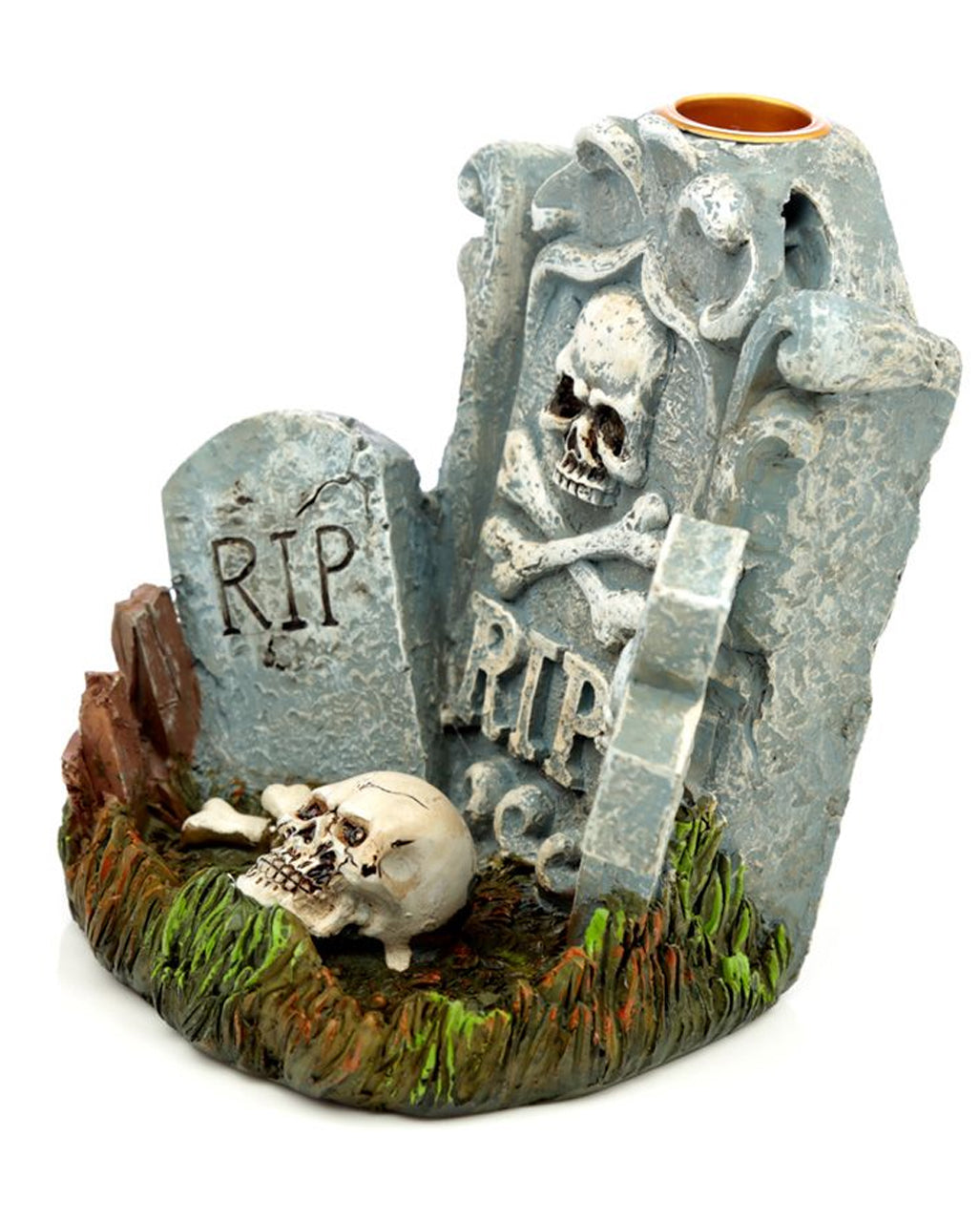 Halloween RIP Grabstein Rückfluss Räucherkegelhalter