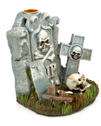 Halloween RIP Grabstein Rückfluss Räucherkegelhalter