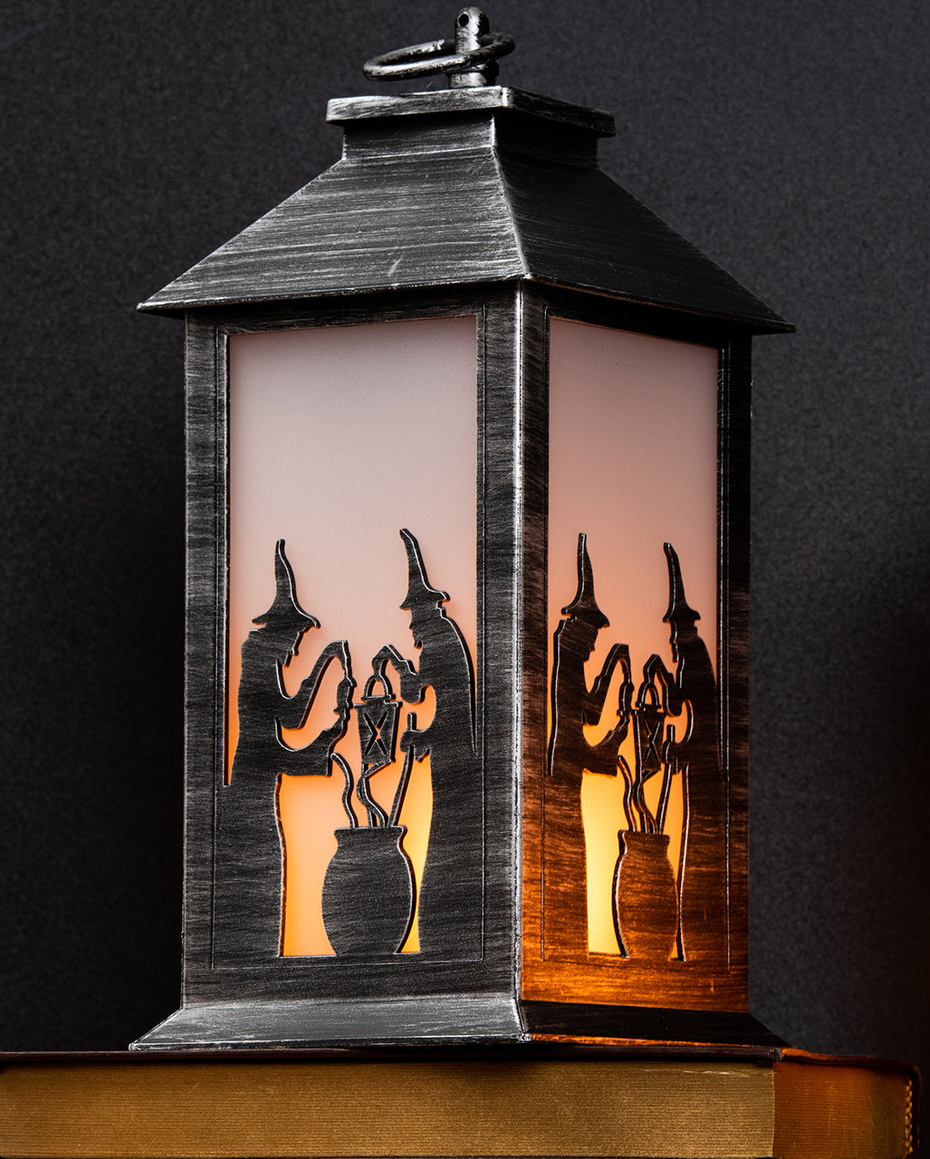 Halloween Laterne mit Hexen als Schatten Motiv