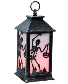 Schattenspiel Halloween Laterne Skelett Motiv