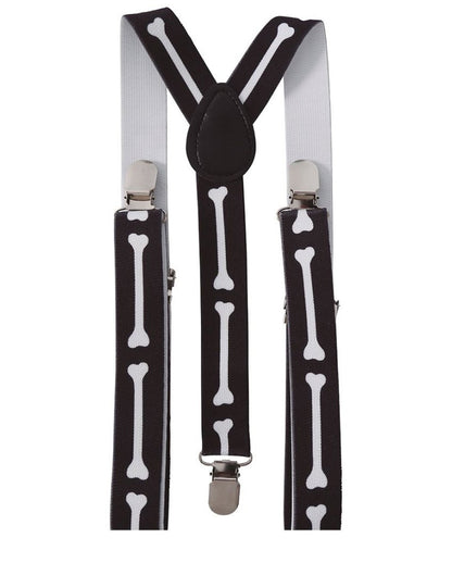 Halloween Skeleton Suspenders With Bone Motif