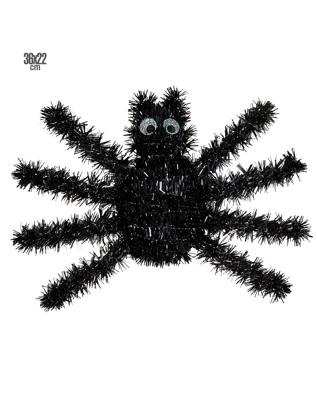 Schwarze Spinne aus Lametta