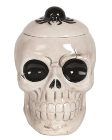 Halloween Totenschädel mit Spinne Teelicht Duftlampe 14cm