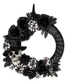 Gothic Türkranz mit Totenkopf & Kürbissen 44cm Ø