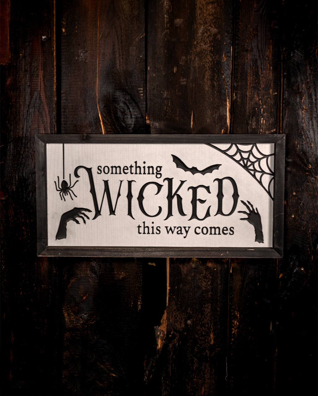 "Something Wicked this Way comes" Halloween Wandbild 40cm