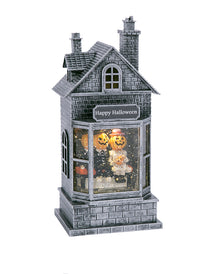 Leuchtendes Wasserhaus mit Pumpkin Paar 27cm