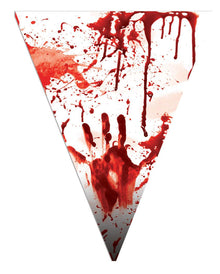 Blutige Halloweengirlande mit Handabdruck 5m