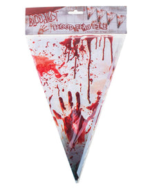 Blutige Halloweengirlande mit Handabdruck 5m