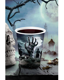 Halloween Pappbecher Zombie Friedhof 6 St.