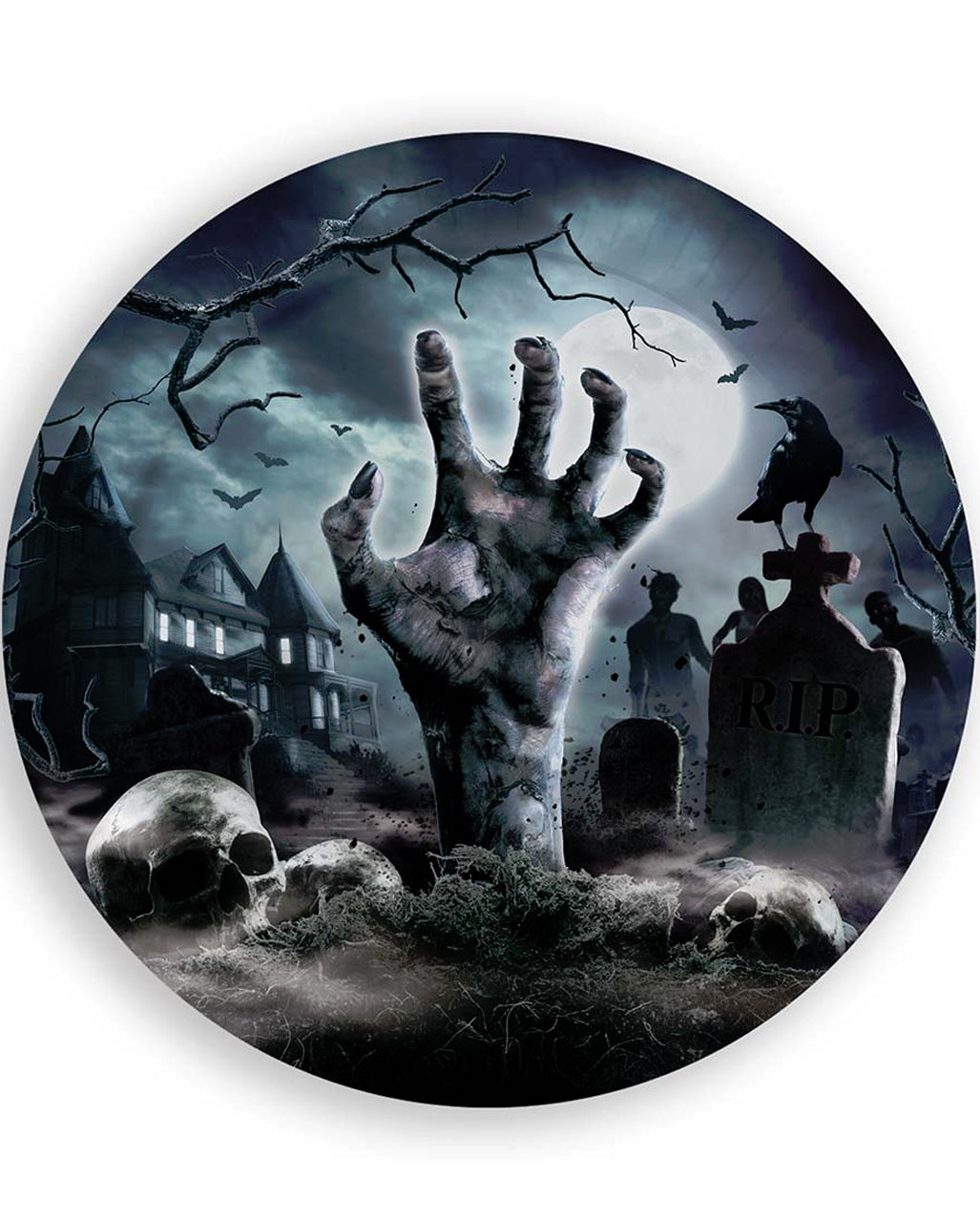 Halloween Pappteller Zombie Friedhof 6 St.