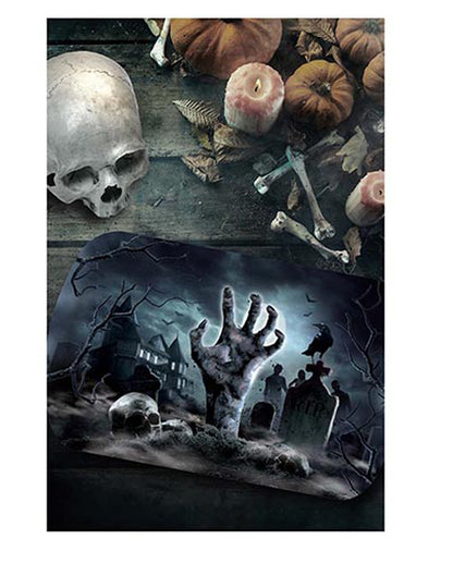 Zombie Friedhof Halloween Tablett