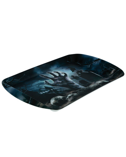 Zombie Friedhof Halloween Tablett