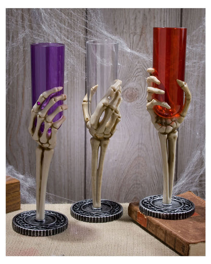 Sektkelch Skeletthand Rot