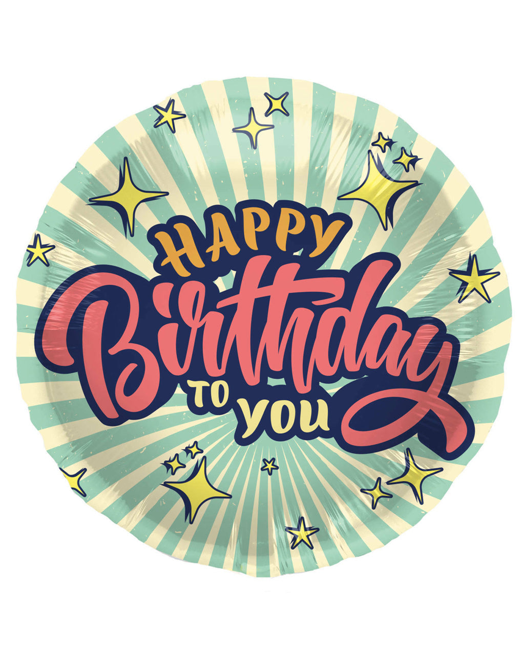 Happy Birthday Foil Balloon Retro Stars 45cm