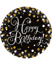Happy Birthday Einwegteller Glamour 8 St.