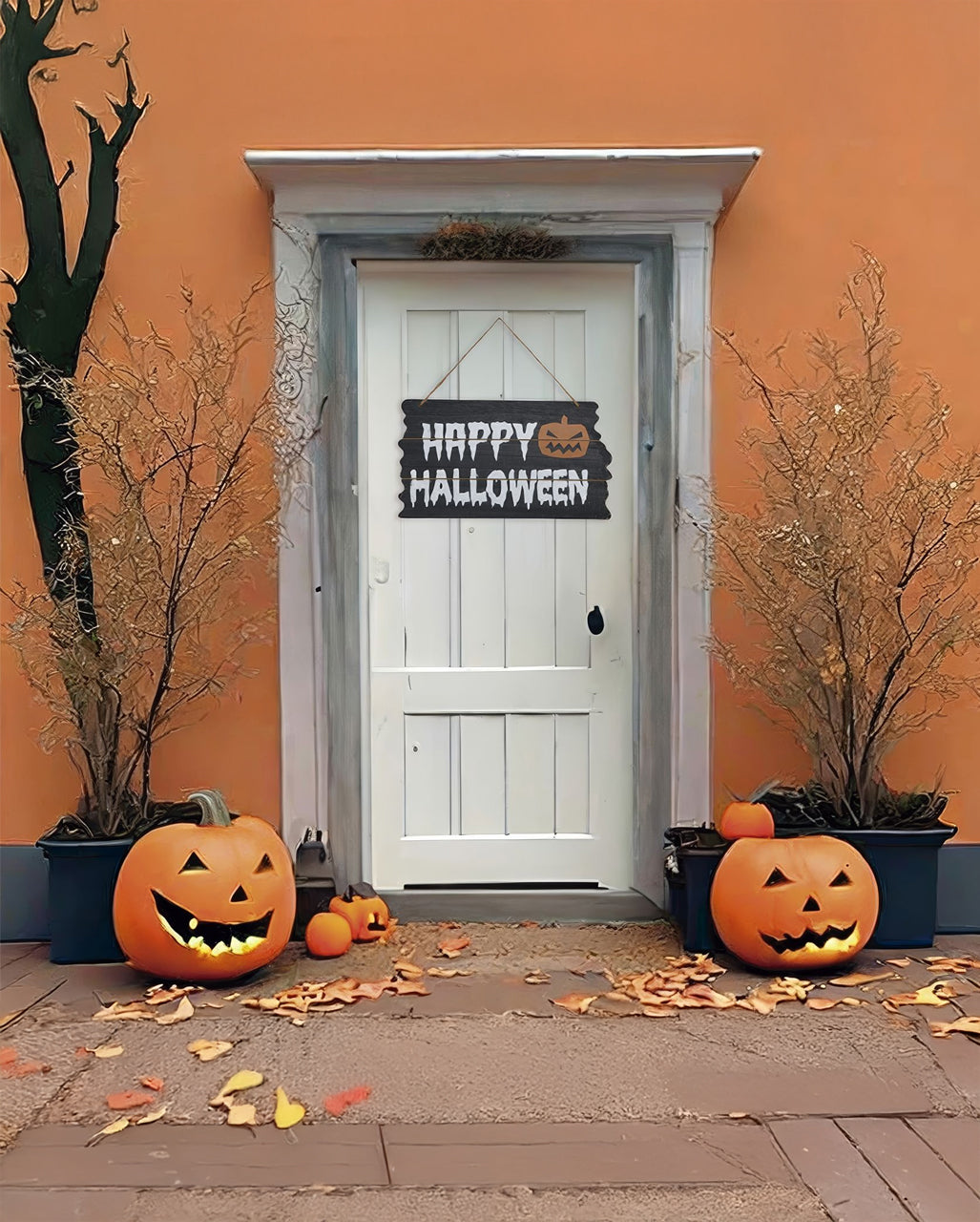 Happy Halloween Wooden Sign 19x34cm