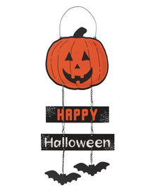 Happy Halloween Hängeschild mit Kürbis 30cm