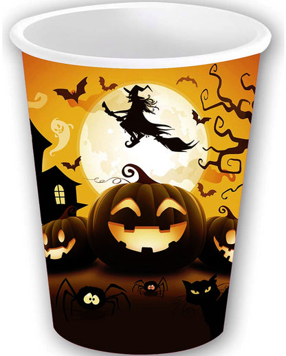 Happy Halloween Pumpkin Paper Cups Large 6 Pcs.