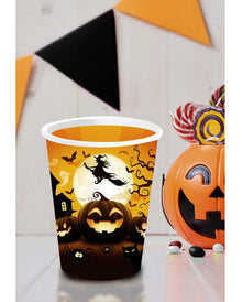 6 Kleine Happy Halloween Kürbis Pappbecher