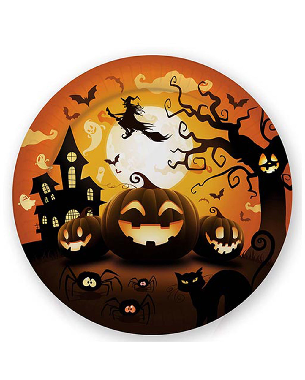 Happy Halloween Pumpkin Paper Plates 6 Pcs.