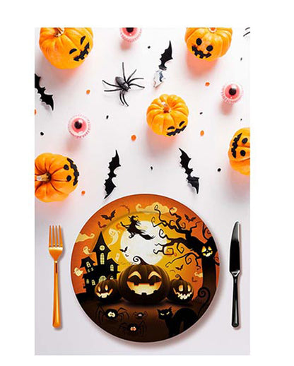 Happy Halloween Pumpkin Paper Plates 6 Pcs.