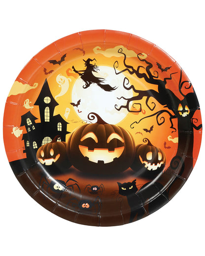 Happy Halloween Pumpkin Paper Plates 6 Pcs.
