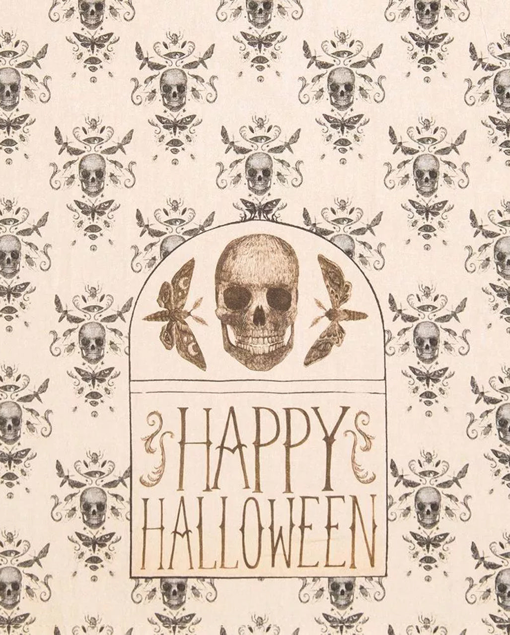 Vintage Skull & Happy Halloween Geschirrtuch
