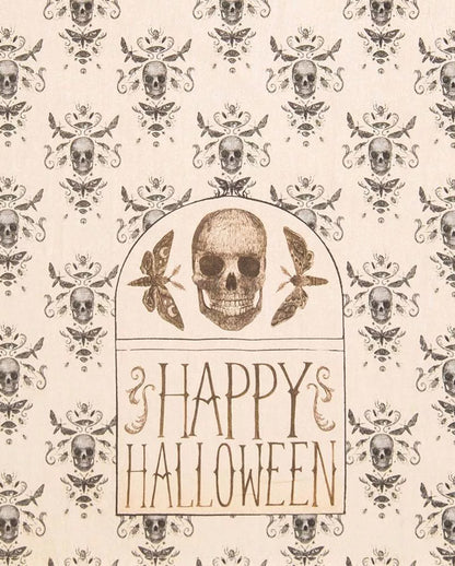 Vintage Skull & Happy Halloween Geschirrtuch