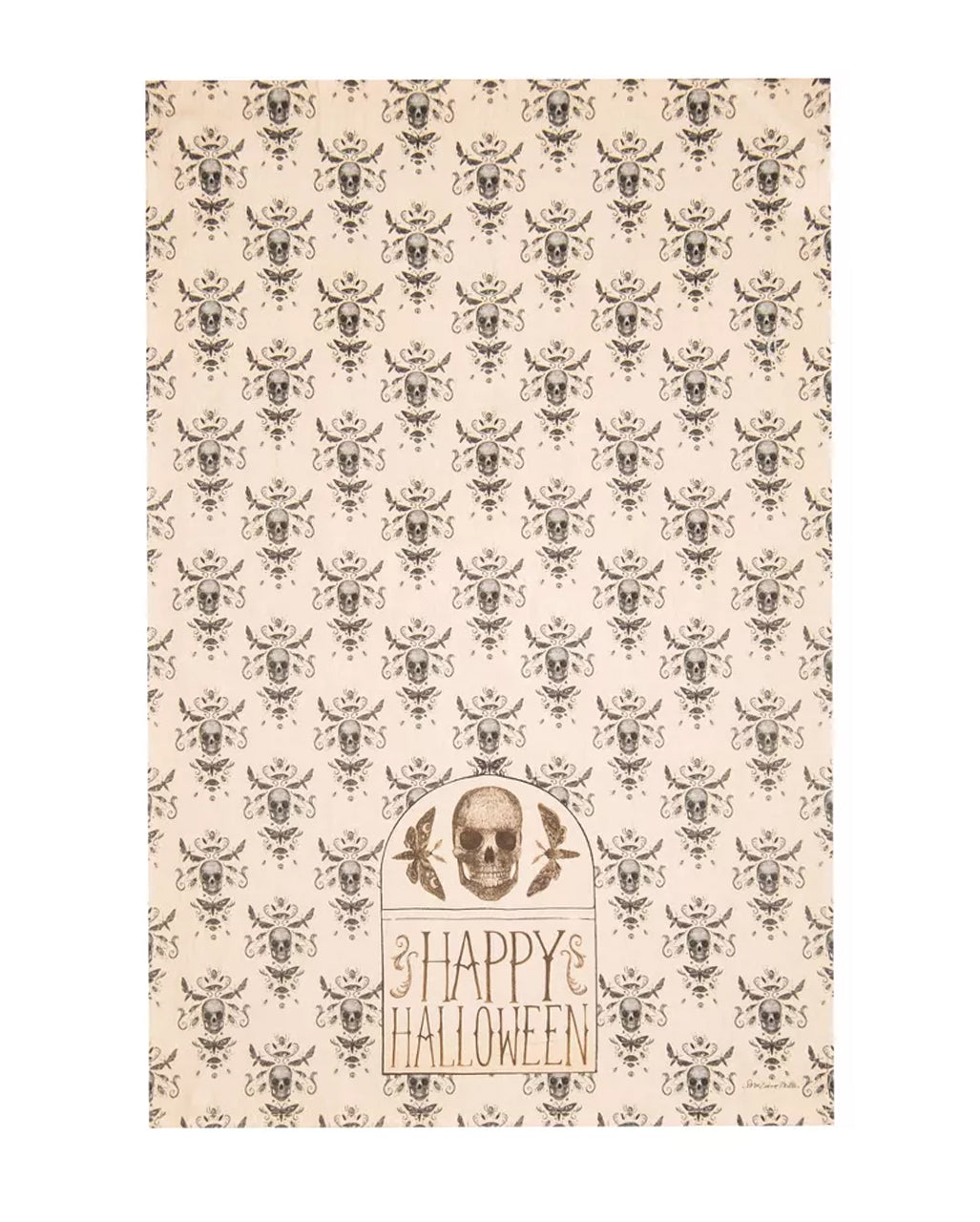 Vintage Skull & Happy Halloween Geschirrtuch