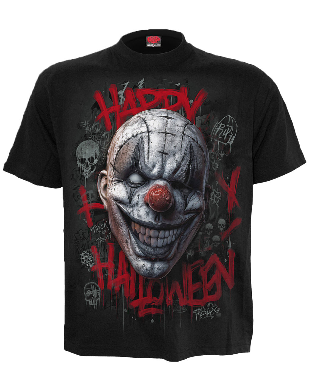 Happy Horroween Horrorclown T-Shirt Schwarz Unisex