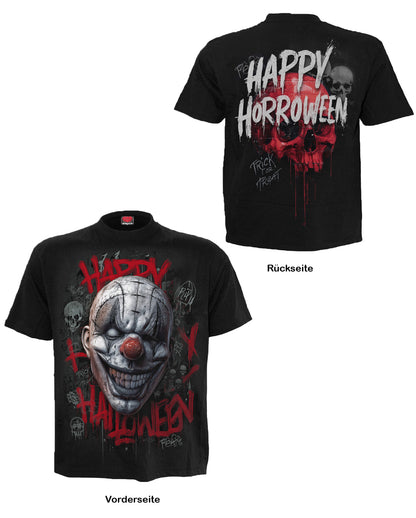 Happy Horroween Horrorclown T-Shirt Schwarz Unisex