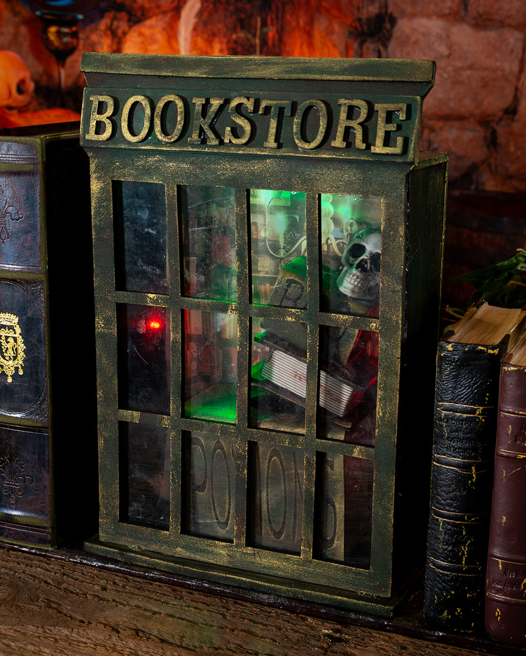 Haunted Bookstore Halloween Animatronic mit Licht & Sound 35cm