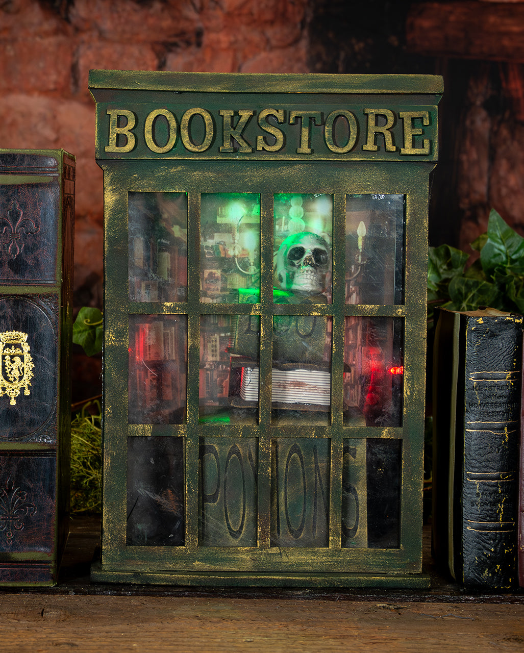 Haunted Bookstore Halloween Animatronic mit Licht & Sound 35cm