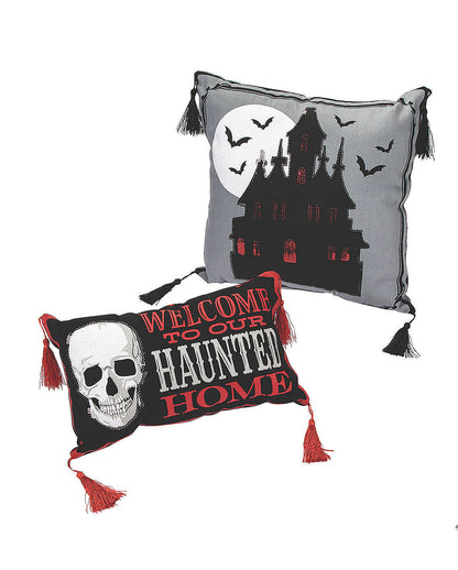 Haunted Home Halloween Decorative Pillow