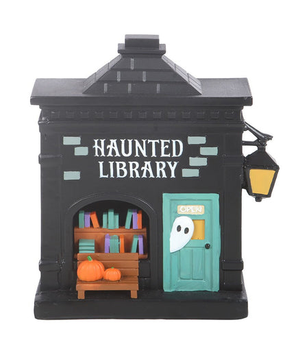 „Spukbibliothek“ LED Leuchtdekoration 13cm