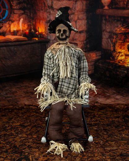 Haunted Vogelscheuche auf Schaukelstuhl Animatronic 120cm
