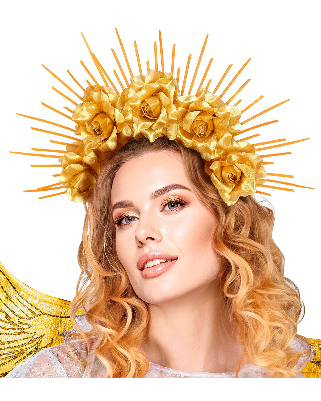 Halo Diadem with Roses Gold