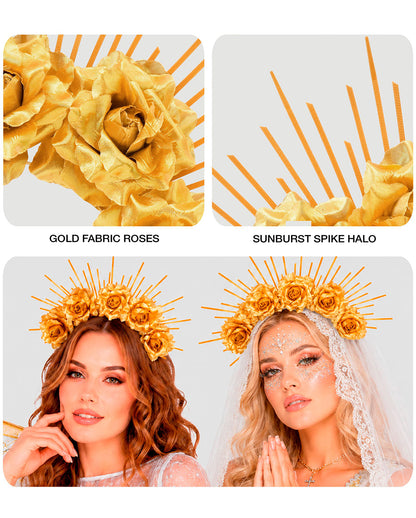 Halo Diadem with Roses Gold