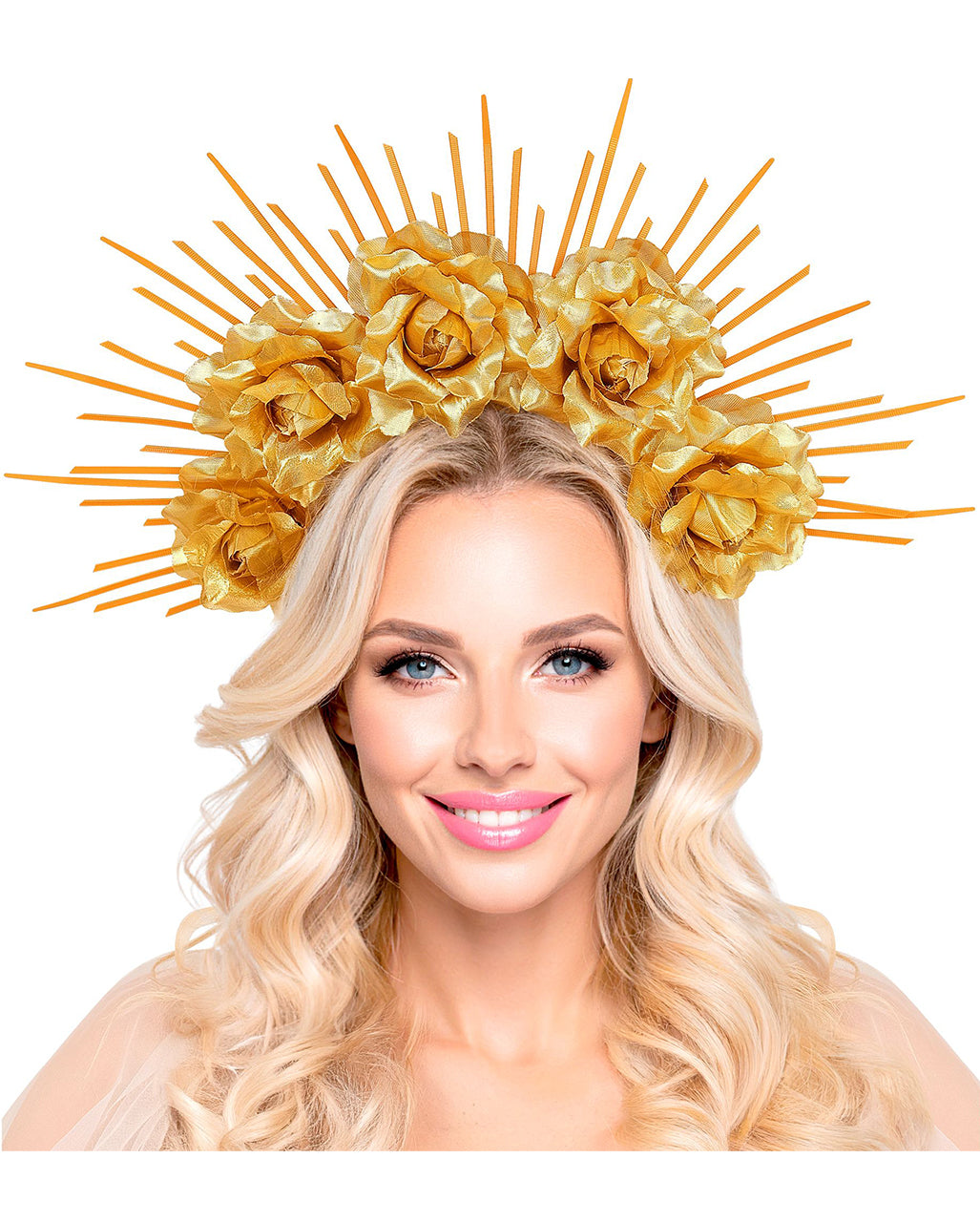 Halo Diadem with Roses Gold