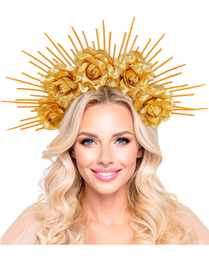 Halo Diadem with Roses Gold