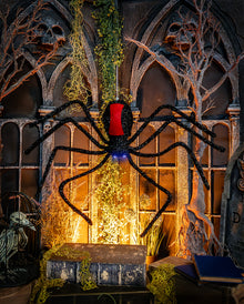 Sich Abseilende Schwarze Witwe Halloween Animatronic 58cm
