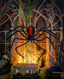 Abseilende Schwarze Witwe Halloween Animatronic 58cm