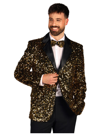 Goldglitzernde Showstar Paillettenjacke DLX
